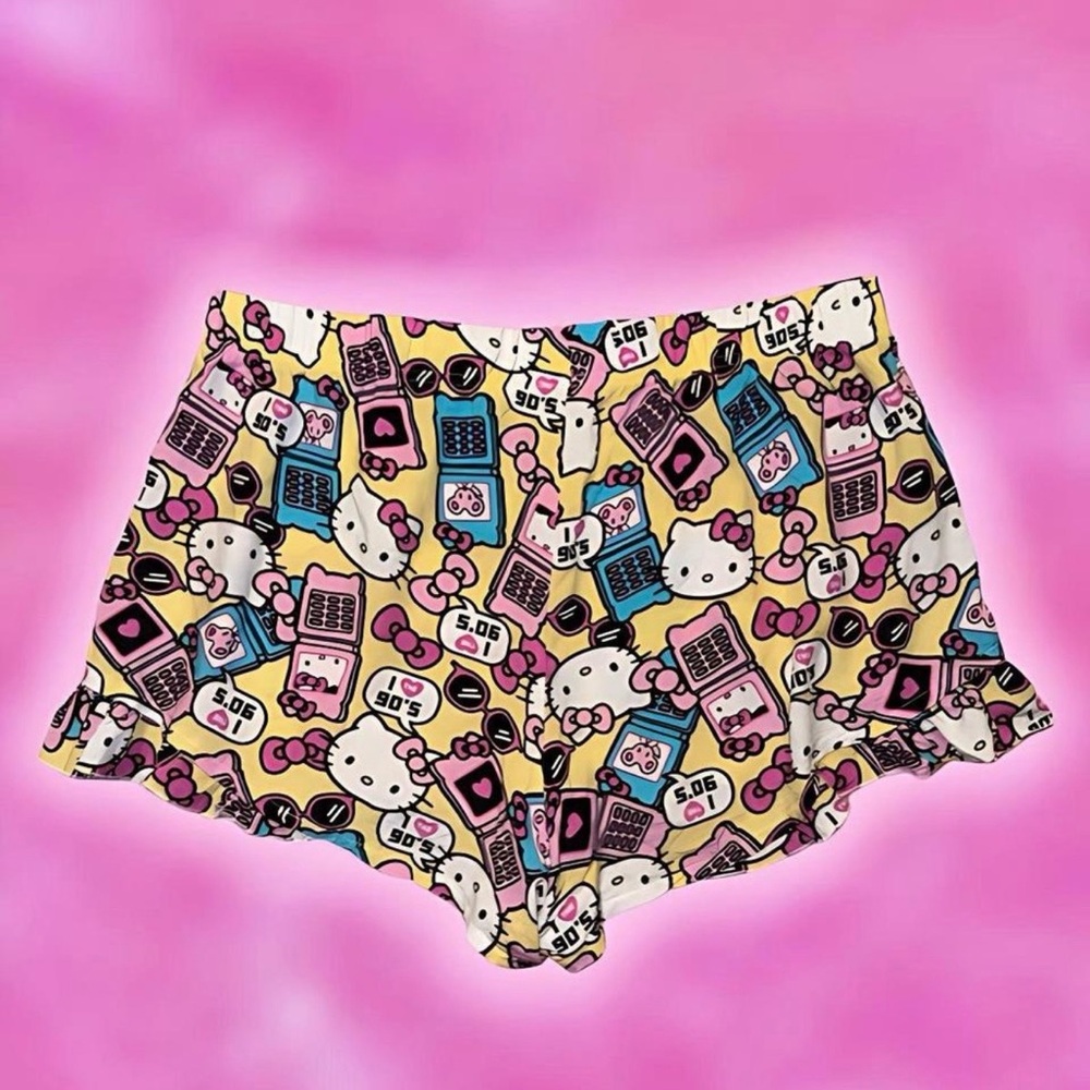 Sanrio Hello Kitty Multicolor Ruffle Lounge Shorts